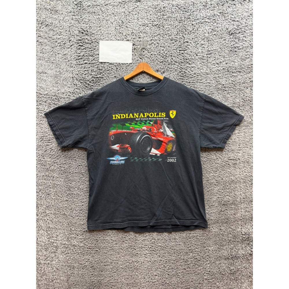 Vintage Ferrari Formula 1 Indianapolis US Grand Prix 2002 T-Shirt Black Size XL